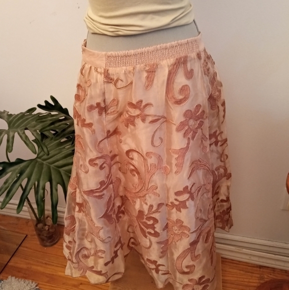 ANTHROPOLOGIE Maeve embroidered floral skirt M - Picture 8 of 14